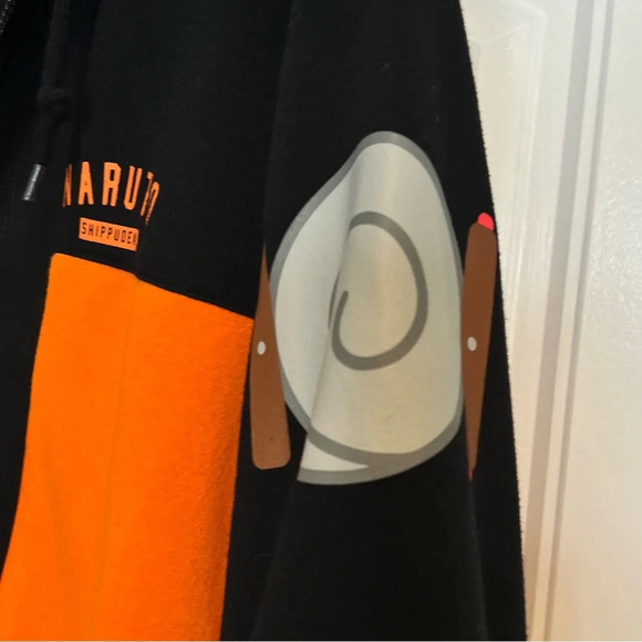 Hot Topic Naruto Shippuden Black & Orange Zip Up Hoodie. Size Medium. - Picture 11 of 14